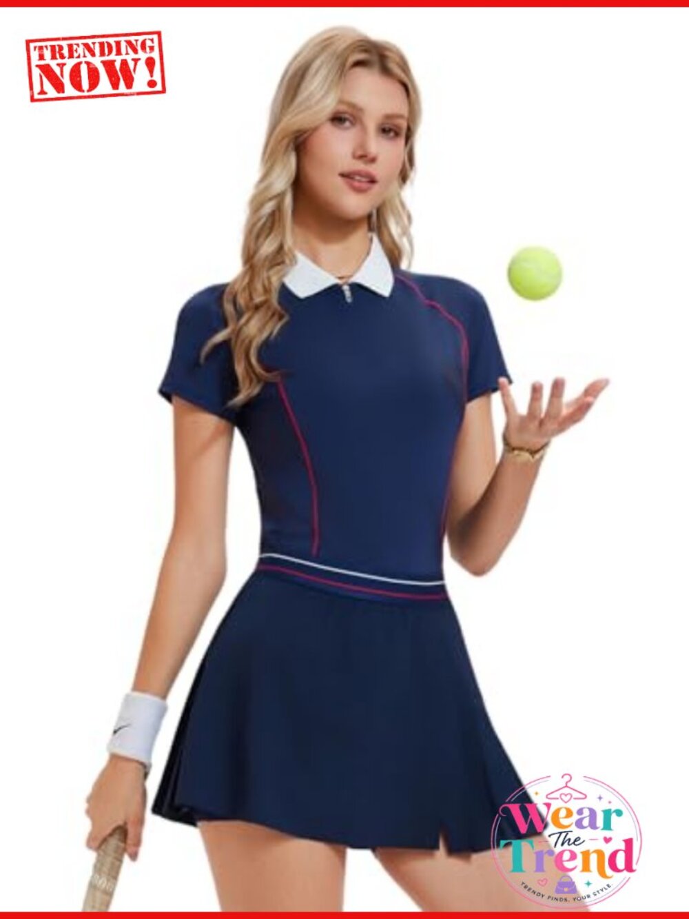 Women's 2 Piece Tennis Outfit Half-Zip Polo & Pleated Skort Set with Shorts